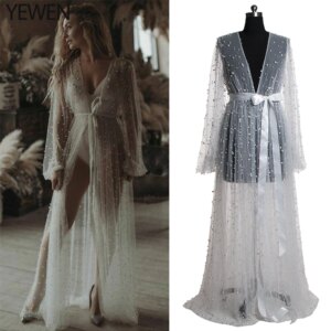 Pearls Ivory Maternity Dress Velvet Long Pregnancy Photography Gown Maxi Photo Shoot Dress for Pregnant Women Baby Shower Outfit