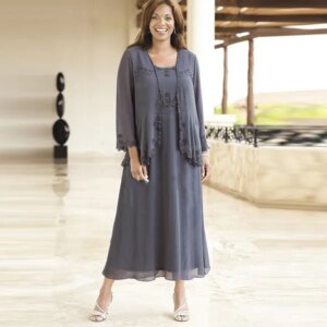 Plus Size Mother Of The Bride Dresses Suits With Jackets Women Formal Dinner Wedding Party Guest Dress Mother Of Groom Gown