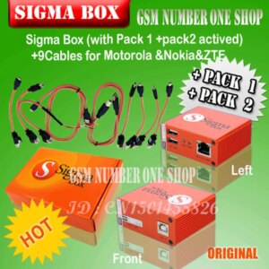 The newest version sigma box with 9 cables with Pack 1 + Pack 2 activation