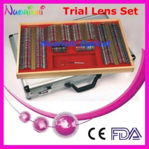 266AL-JS 268pcs Vision Test Trial Lens Set Shiny Metal Rim Aluminum Case Packed Lowest Shipping