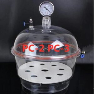 polycarbonate plastic vacuum dryer PC-2 150mm  PC-3 250mm double valve with pressure gauge