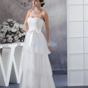 drop shipping 2025 hilti new design custom size bridal gown handmade bow sweetheart plus size white chiffon Bridesmaid Dresses