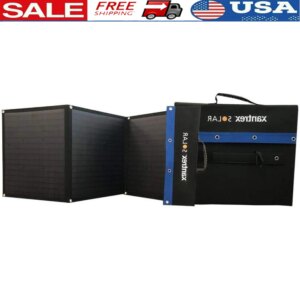 100W Portable Solar Charging Kit Flexible Lightweight 10A Charge Controller Adjustable Legs Battery Connection Options Travel