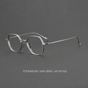 Retro Titanium Glasses Irregular Oval Frame Blue Light Blocking Computer Eyeglass for Men & Women Trendy Luxury Optical Eyewear