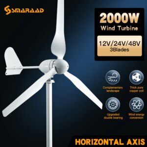 US Fast Delivery of 2000W Horizontal Turbine Newly Upgraded Low Noise Sound Band 1280wh Battery System for Household 220V