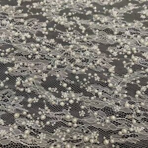 High-quality African Nigerian Elegant Embroidered Fabric French Tulle White Lace Fabric With Beaded For Party Wedding TS2831