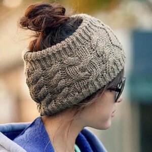 Women Warm Winter Snow Hat Fashion Knit Headband No Top Wool Hat Headband