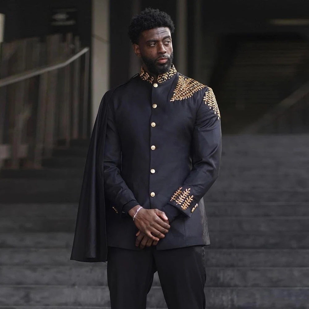 Groom Wear Men's Suits For Wedding Single Breasted Jacket Pants 2 Pieces Man Tuxedos With Moved Cape Male Fashion Clothing 2025