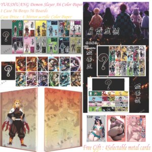 YUESHUANG Demon Slayer A6 Color Paper Anime Kimetsu Yaiba Tanjirou Kamado Nezuko Card Kids Gift Demon Slayer Cards
