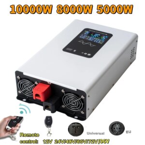 5000W 10000W 10k Pure Sine Wave Inverter 12v 220v Power 12V 24V 48V 60V 72V Converter Solar Car Inverters Off Grid Wall-mounted