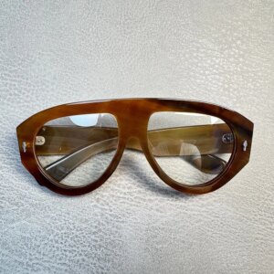 Eyeglass Frames Vintage Aviator Oversize Handmade Light Coffee Horn Reading Prescription Men Glasses Frames Optical Eyeglasses