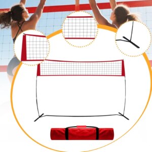 Volleyball Training Net Sturdy with Carry Bag Easy Setup Volleyball Net for Team Outdoor Sports Practice Hitting Spiking