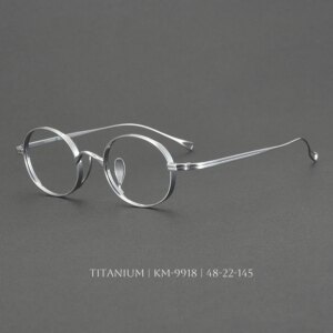 Japanese Retro Oval Titanium Eyeglass Frame for Women’s Luxury Myopia Reading Glasses Trendy Designer Optical Eyewear