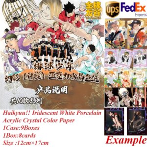 New Haikyuu!! Iridescent White Porcelain Acrylic Crystal Color Paper Anime Oikawa Tooru Iwaizumi Hajime Koutarou Game Cards Gift