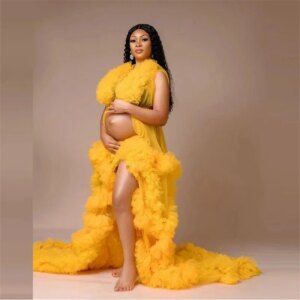 Maternity Robes Puffy Tulle Prom Dresses for Photoshoot Vestidos Para Embarazadas Photographie De Vêtements De Maternité