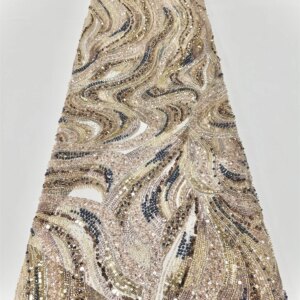 Nigerian 2025 New Beauty Tulle Lace Fabrics With Heavy Beaded High Quality African Sequins French for Wedding Dress