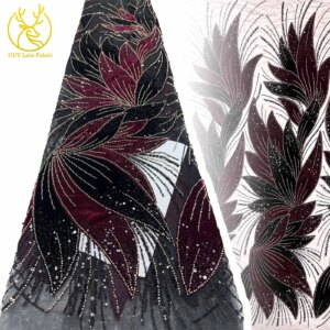 Latest 3D Lace Fabric African Beaded Lace Fabric 2025 High-Quality French Nigerian Sequined Lace Fabric Wedding Dinner Dress