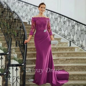 Graceful Off The Shoulder Mother Of The Bride Dress Sheath Formal Dresses Applique Chiffon Vestidos Mae Da Noiva Casamentos