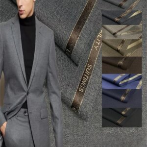 Spring and winter thickened pure wool suit fabric worsted full solid color pants cloth