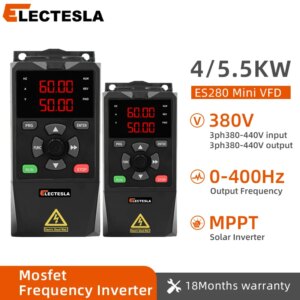 3phase 380V 415V 440V VFD Variable Frequency Drive Inverter 4/5.5KW Vector Control Variator Speed Adjuster Controller