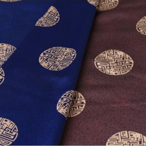 Vintage Men’s Xiangyun Yarn Printed Cloth Six-Way Mouth Exclusive Fabric Bronzing Foil Embroidery
