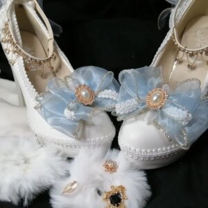 Lolita Hand-Made High Heels Women’s Shoes Light Blue
