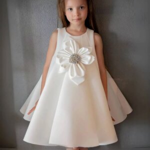 Jill Wish Elegant White Girl Dress Handmade Flowers Princess Baby Kids Wedding 1st Birthday Party Gown First Communion  J386