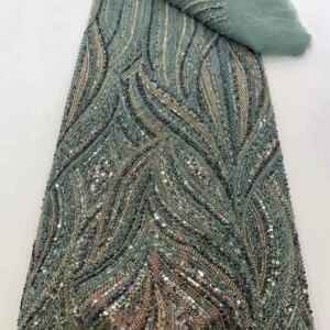 French Tulle Beads Lace Fabric African Lace Fabric 2025 High Quality Nigerian Embroidery Lace Fabric For Wedding Sewing – XC