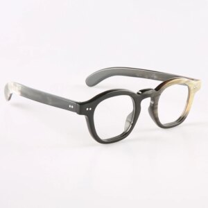 Man’s Glasses Frames Unique Square Vintage Rivets Optical Lenses Eyeglasses Handmade Horn Myopia Prescription Eyeglass Frames