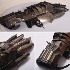 Cosplay Lord Dark Knight Witch King Black Riders Ring Wraith Gloves Full Metal Sauron Gloves Anime Film Exhibition Party Prop