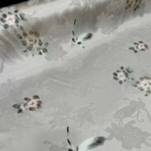 New Chinese Real Silk Fabric Cheongsam Shirt Dress 3D Pair HANAJIRUSHI Guanle Crepe Silk Fabric