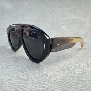 Men Sunglasses Women Oversize Vintage Aviator Retro Handmade Buffalo Horn Man Sunglass Fashion Classic Glasses