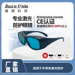 Mineral glass laser safety goggles with excellent light transmittance