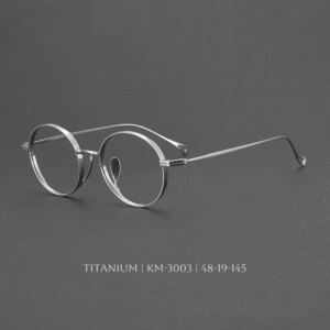 Retro Round Titanium Eyeglass Frame for Men and Women Anti Blue Light Reading Glasses Trendy Luxury Prescription Optical Eyewear