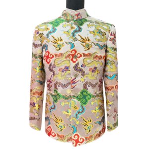 Customized Men’s Chinese Standing Collar Suit for Tailoring Shops Groom’s Chinese Wedding Dress