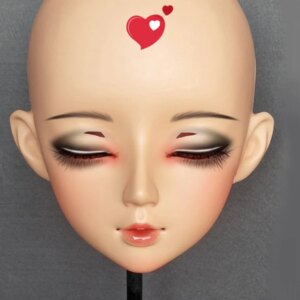 (Mian04)Female Sweet Girl Resin Half Head Kigurumi BJD Eyes Crossdress Cosplay Japanese Anime Role Lolita Mask With Eyes And Wig