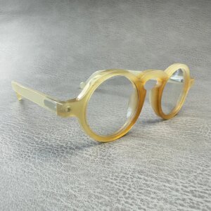 Man Women’s Glasses Frames Unique Vintage Round Handmade Honey Horn Prescription Eyeglass Frames Optical Lenses Eyeglasses
