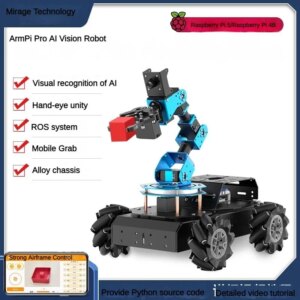 Hiwonder ArmPi Pro FOR Raspberry Pi 4B 5 ROS Robotic Arm Developer DIY Kit with 4WD Mecanum Wheel Chassis Open Source Robot Car