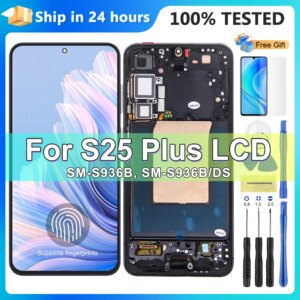 6.7” AMOLED For Samsung S25+ S25 Plus S936B S936U S936W S936N S936E LCD Display Touch Screen Digitizer Assembly Replacement