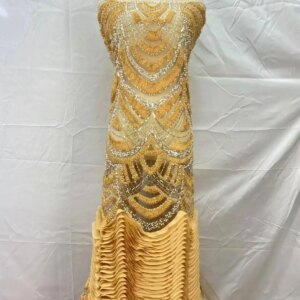 Africa Nigerian Beaded French Mesh Lace With Sequins High Quality 2025 Embroidery Lace Sequins Lace For Wedding Dresses Women