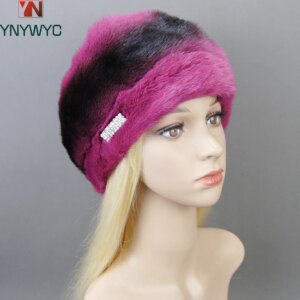 2025 Hot Sale Imported Full Fur Mink Fur Hat Women’s Winter Authentic Fur Cap New Elegant Fashion Style Female Warm Earmuffs