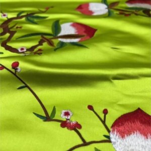 New product Traditional Chinese style pure silk satin heavy embroidery fabric high-end custom-made top and outerwear