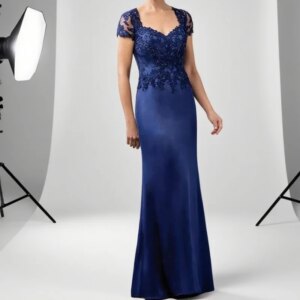 A-line Short Sleeves Appliques Bead Plus Size Long Groom Mother Dresses For Wedding Customized Mother Of The Bride Dresses