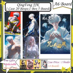 New QingFeng Jujutsu Kaisen Cards A6 Boards Gojo Satoru Nanami Hobby Collection Cards Doujin Booster Box Kids Toys Gifts