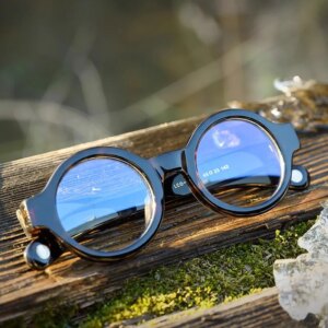Cobbye Glasses Frame with Blue Light Myopia Men’s Round Frame Plate Eye Frame Women’s Big Face 83014