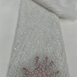 New High-End Luxury French Embroidery Heavy Groom Lace Fabric African Nigerian With Sequins Fabric For Wedding
