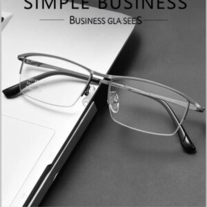 Business Rectangular Ultra-light Pure Titanium Glass Frames Optical Lenses With Recipe Prescription Myopia Degree Eye Glasses