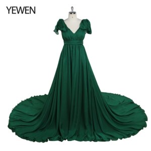 V Neck A Line Maternity Dress Silk Chiffon Gown for Photo Shoot Pregnancy Photography Baby Shower Outfit for Women YW221102