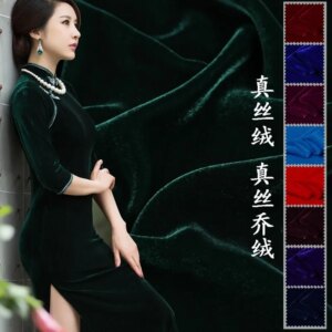 140cm wide true velvet cloth cheongsam dress fabric silk high-density