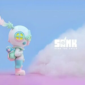 Sank Toys Sank The Child Little Sank Diver Shining Blue Resin Painted Collection Figurine Figure Model Statue